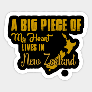 A Big Piece Of My Heart Lives In New Zealand Sticker